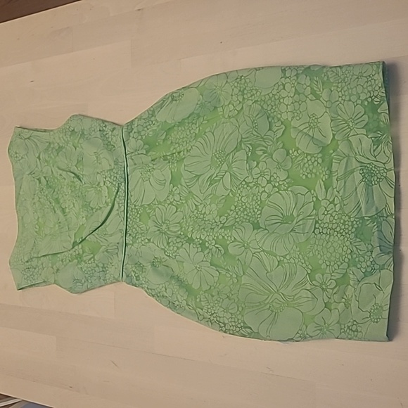 Vintage Dresses & Skirts - LIKE NEW VTG 1960s Handmade Mod Bright Green Go-go Floral Print Mini Dress